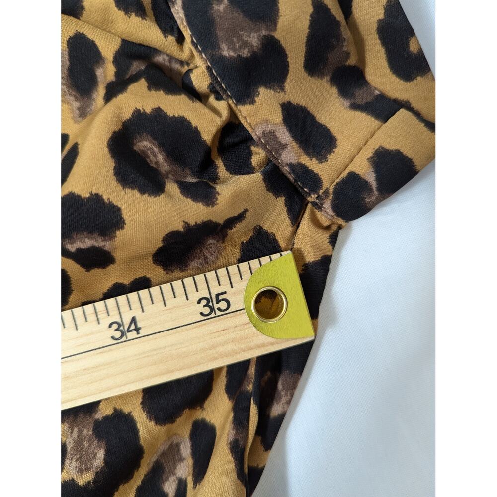 Women's Entro Cheetah Print Button Down Blouse Oversized Size M - Picture 6 of 6